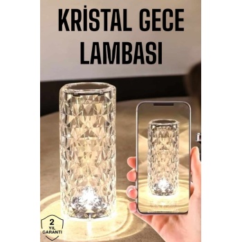 Kristal Dokunmatik Ve Kumandalı Masa Ve Gece lambası - Lisinya