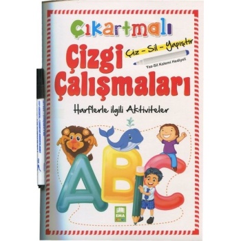 Çıkartmalı Çizgi Çalışmaları Harflerle İlgili Aktiviteler- Ema Çocuk