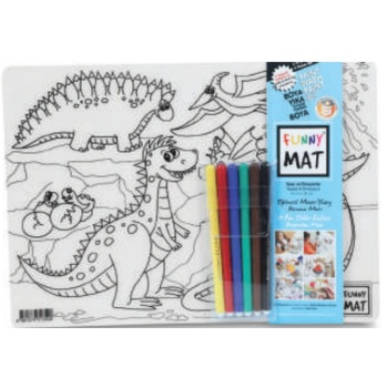 Funny Mat - Uzay Ve Dinozorlar 6Lı Kalem Hediyeli 25 x 35 cm