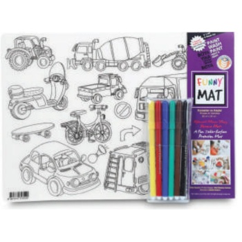 Funny Mat - Korsanlar Ve Araçlar 6Lı Kalem Hediyeli 25 x 35 cm