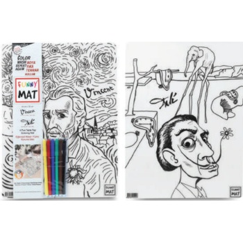 Funny Mat - Vıncent Van Gogh Ve Salvador Dalı 6Lı Kalem Hediyeli 30 x 40 cm