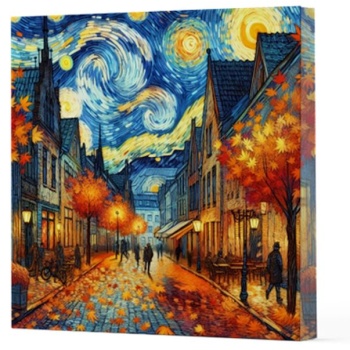 Van Gogh 3 Sokak - Çizgisiz Yan Boyamalı Defter