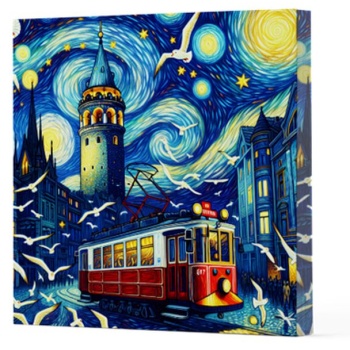 Van Gogh 1 Galata - Çizgisiz Yan Boyamalı Defter
