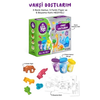Vahşi Dostlarım Oyun Hamuru Seti (14 Parça - 344 Gr)