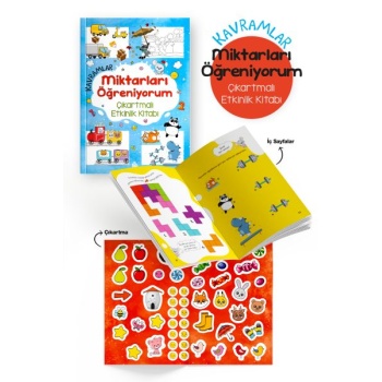 Kavramlar – Miktarları Öğreniyorum – Çıkartmalı Etkinlik Kitabı - 3 Yaş +