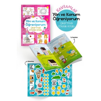 Kavramlar – Yön ve Konum Öğreniyorum – Çıkartmalı Etkinlik Kitabı - 3 Yaş +