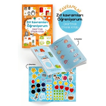 Kavramlar – Zıt Kavramları Öğreniyorum – Çıkartmalı Etkinlik Kitabı - 3 Yaş +