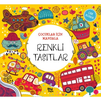 Çocuklar İçin Mandala - Renkli Taşıtlar