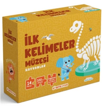 İlk Kelimeler Müzesi - Hayvanlar (İngilizce Destekli Kitap ve Yapboz Seti)