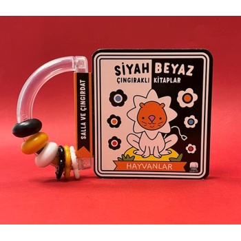 Siyah Beyaz Çıngıraklı Kitaplar Hayvanlar