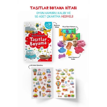 Taşıtlar Boyama Kitabı - Oyun Hamurlu - 3 Yaş +