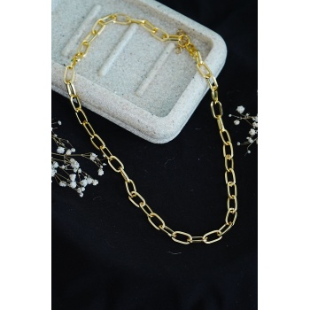 Gerdanlık Kolye Altın Rengi Dikdörtgen Model