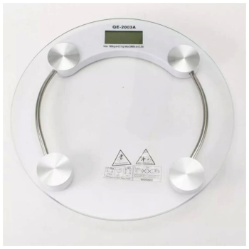 150 Kg Kapasiteli Yuvarlak Şeffaf Dijital Banyo Cam Baskül Terazi Tartı ( Lisinya )