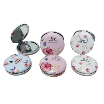 Cep Aynası Yuvarlak Tombul Flowers ( Lisinya )