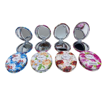 Cep Aynası Oval Tombul Taşlı Flowers ( Lisinya )