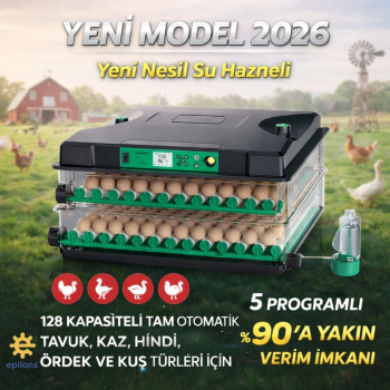 FX-128 Model Tam Otomatik Kuluçka Makinesi – Çift Katlı, Çift Güç Sistemli, Su Hazneli Yeni Nesil İnkübatör ( Lisinya )