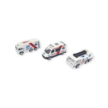3lü İş Makinaları Road Seti - Die Cast - DS044 - Ambulans (Lisinya)