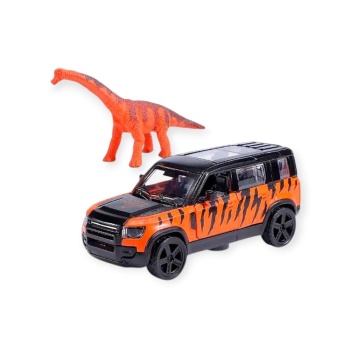 Çek Bırak Araç ve Dinazor Oyun Seti - 6843-2D- Turuncu (Lisinya)