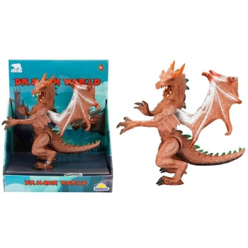 Standlı Ejderha Figürü  13 cm - Kahverengi (Lisinya)