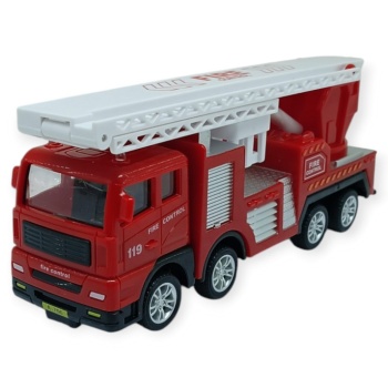 İş Makinaları Serisi - Sürtmeli İtfaiye Aracı 16 cm  - Katlanan Merdiven (Lisinya)