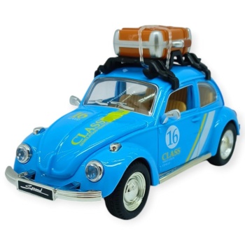 Tatil Serisi - Sesli Işıklı Vosvos Araba 18 cm - Mavi (Lisinya)