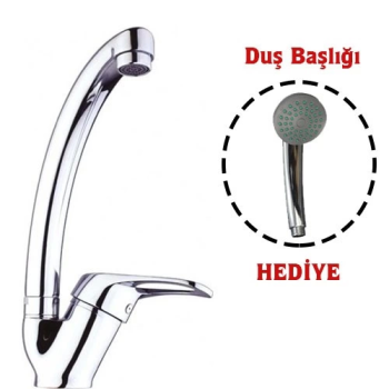 Mix Kuğu Mutfak Evye Batarya  + Duş Başlığı Hediyeli ( Lisinya )