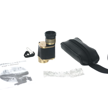 6x24  Baıgısh, Askeri Tarzi Pirinç Ve Deri Kaplamalı, Deri çantalı Monocular Dürbün Sarı ( Lisinya )