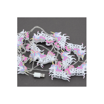 Ortama Renk Katan Unicorn Şeklinde Renkli Sıralı Led Lamba ( Lisinya )