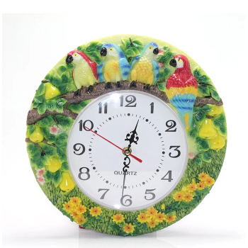 Duvara Asmalı Papağanlı Polyester Saat Alk1537 - Lisinya