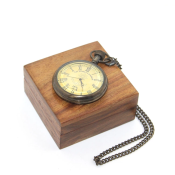 Ahşap Kutulu Pirinç Köstekli Saat 16156 - Lisinya