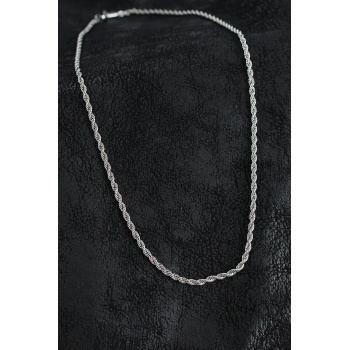 316L Çelik Burgu Zincir Model Gümüş Renk Erkek Kolye - Lisinya