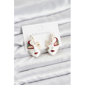 Pirinç Maske Model Kadın Küpe - Lisinya