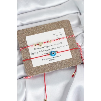 Marteniçka Bileklik 2li Nazar ve Kalp Model - Lisinya