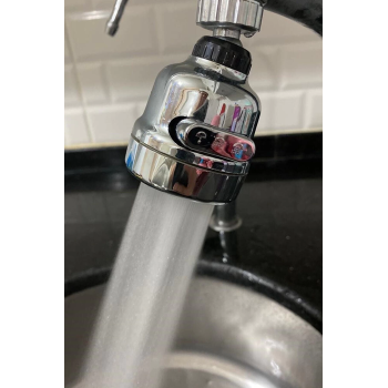 Krom 3 Fonksiyonlu Mutfak Lavabo Başlığı 360 Derece Döner Musluk Ucu - Lisinya