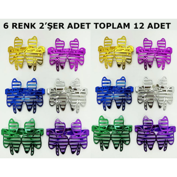 Vegas Casino Kupa Sinek Temalı Parti Gözlüğü 6 Renk 12 Adet - Lisinya