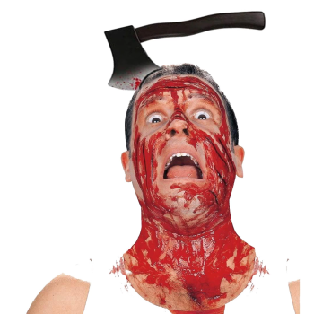 Kafaya Saplanmış Halloween Kanlı Balta Şaka Tacı - Lisinya