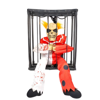 Hareketli Sesli Sensörlü Mahkum Joker İskelet Dekorasyon 22x27 Cm - Lisinya