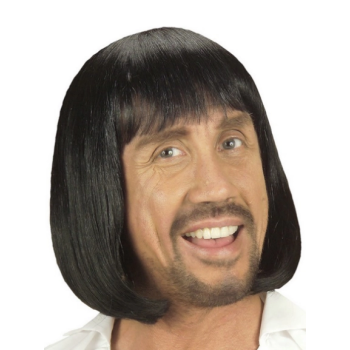 Siyah Renk Erkekler İçin Kısa Ortaçağ Peruğu - Lisinya