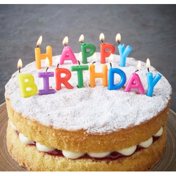 Happy Birthday Yazılabilen Rengarenk Doğum Günü Mumu - Lisinya