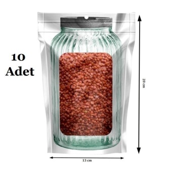 Kavanoz Görünümlü Kilitli Saklama Poşeti Çıtçıtlı ve Pratik Torba 10 Adet - Lisinya