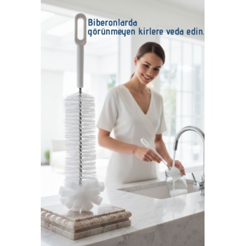 Premium Lüks Şişe ve Biberon Fırçası - Ultra Dayanıklı Profesyonel Temizlik & Kristal Parlaklık - Lisinya