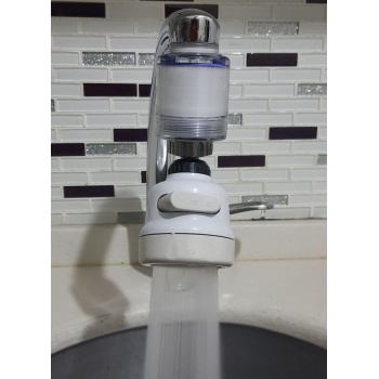 Filtreli Kireç Önleyici 360 Derece Dönen Hareketli Musluk Başlığı - 3 Fonksiyonlu - Krem - Lisinya