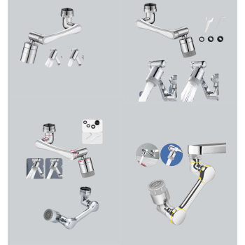 Esnek 1080° Musluk Başlığı 3 Eklemli Hareketli Su Modlu Lavabo Aparatı - Lisinya