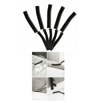 5 Adet İnce Kıl Fırça Banyo Mutfak Pencere Oluk Klozet Kenarı Kavisli Detay Temizleme Fırçası - Lisinya