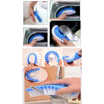 Bükülebilir  Esnek Kenar Köşe Lavabo Temizleme Fırçası Banyo Mutfak Fırçası - Lisinya