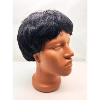 Siyah Renk Kısa Kesim İçi Astarlı Erkek Peruğu - Lisinya