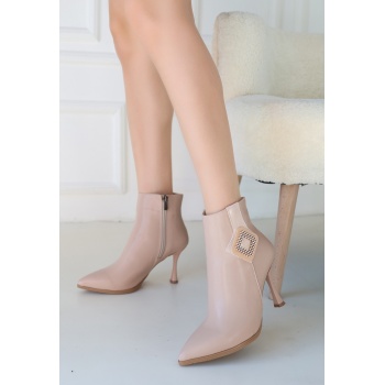 Moose Nude Cilt Topuklu Bot - Lisinya