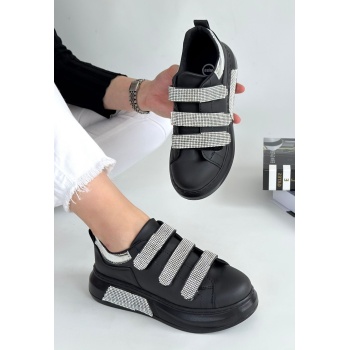 Elika Siyah Cilt Cırt Cırtlı Spor Ayakkabı - Lisinya