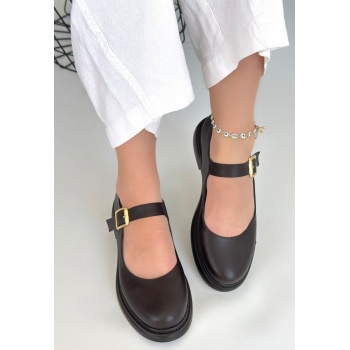 Yokox Kahverengi Cilt Oxford Ayakkabı - Lisinya