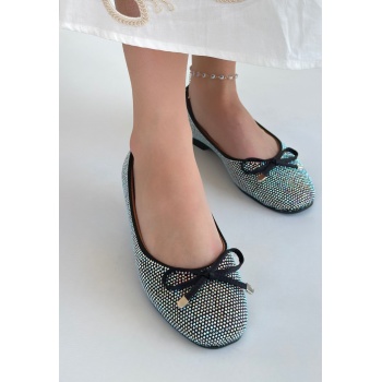 Potte Siyah Saten Babet Ayakkabı - Lisinya